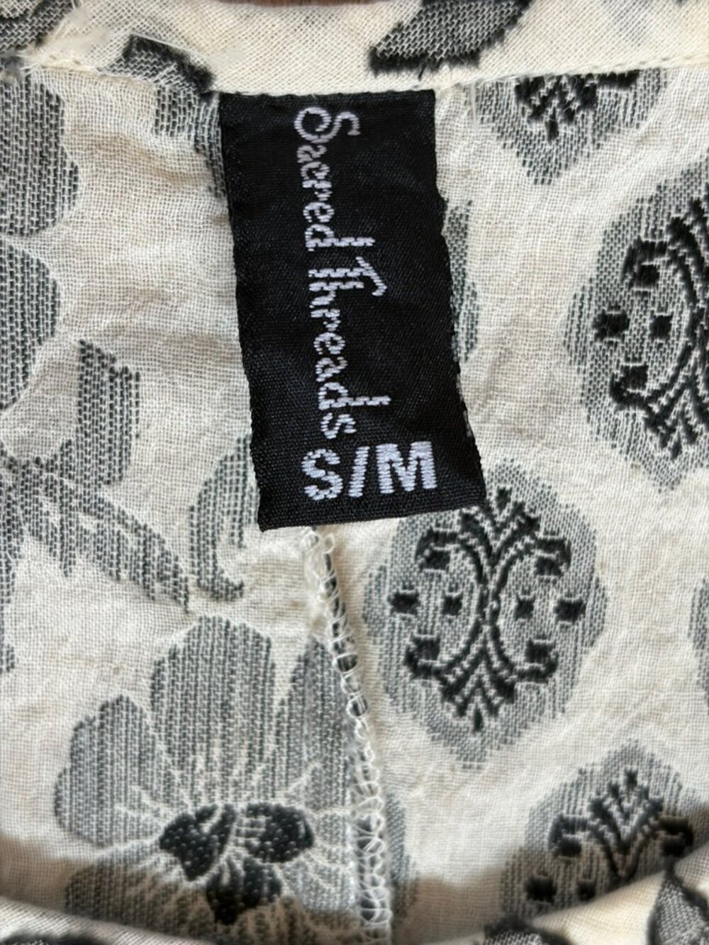 Sacred Threads Lantern Dress S/M Sleeveless Cotton Floral Geometric - Picture 4 of 11